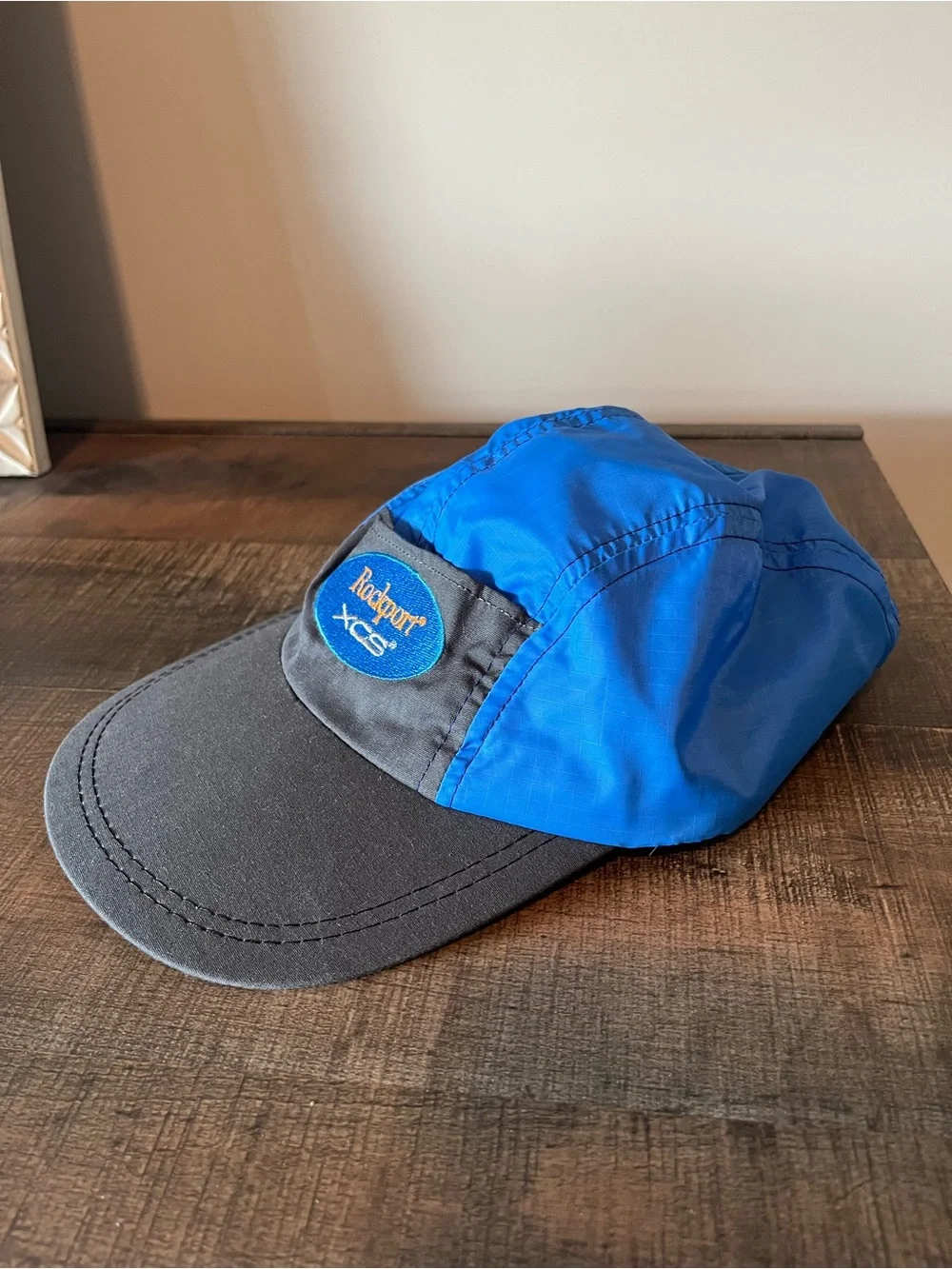 Vintage Rockport XCS Blue Gray Nylon 5-Panel Running Camp Cap